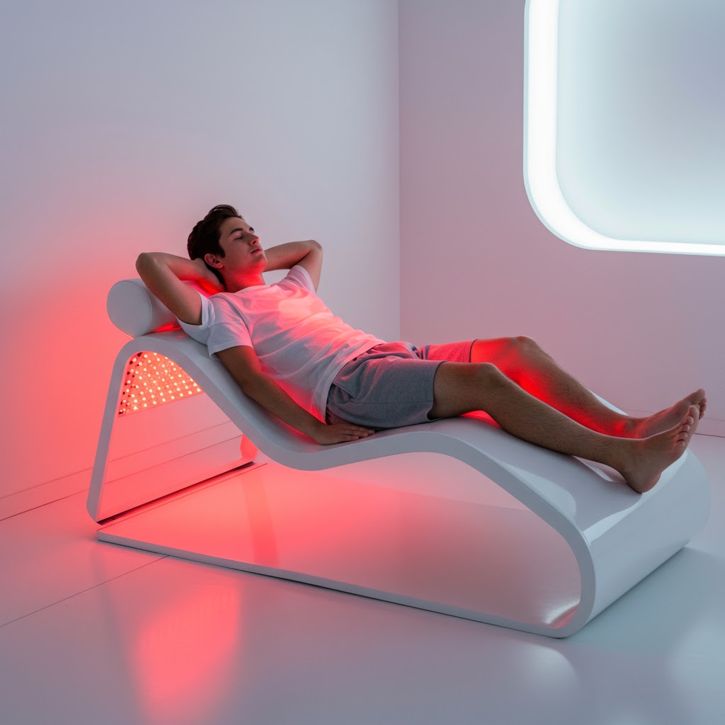 Red light therapy session
